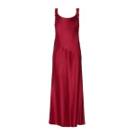 Max Mara Dono Envers Satin Slip Dress in Ruby | Evening Gowns | Coveti