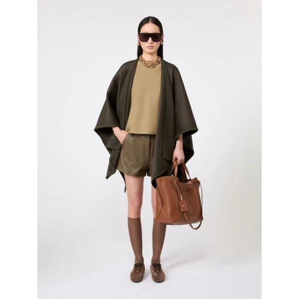 Max Mara Double Nappa Leather Shopper Bag in Amber Brown | Totes & Top-Handle Bags | Coveti