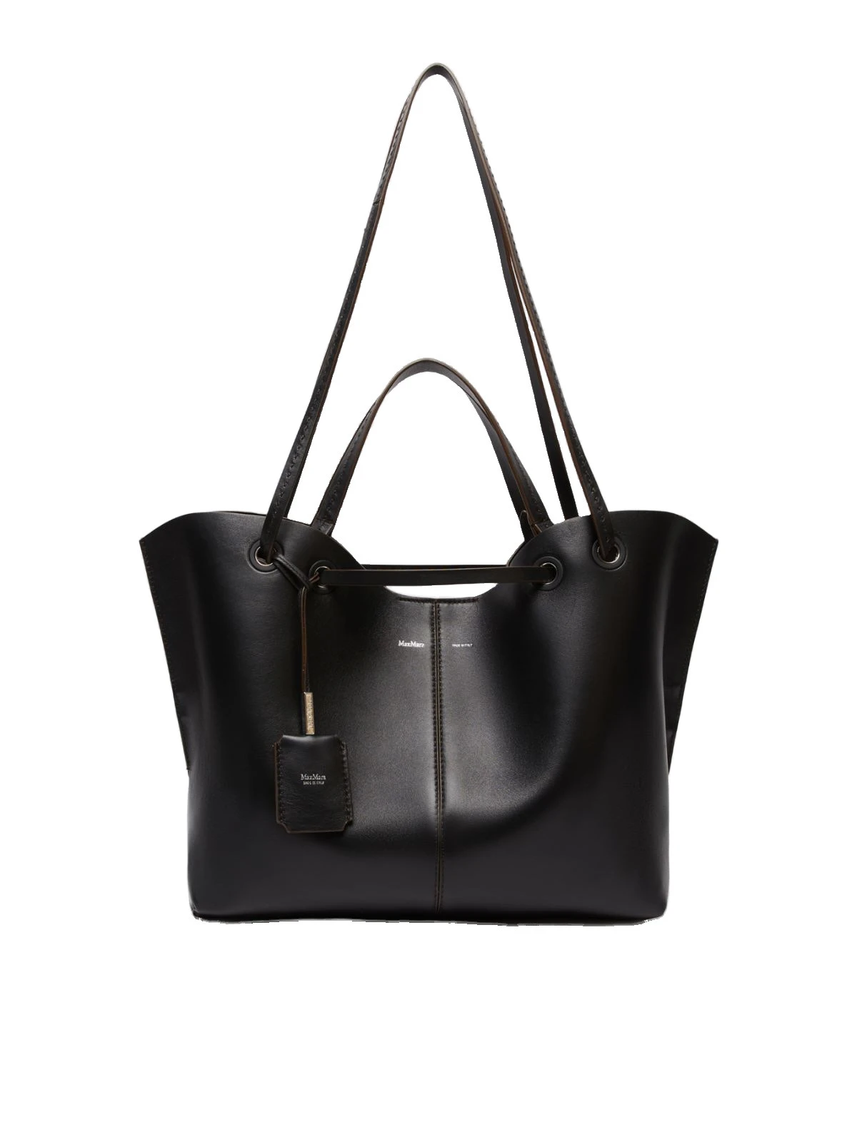 Max Mara Double Nappa Leather Shopper Bag in Black Max Mara Double Nappa Leather Shopper Bag in Black | Totes & Top-Handle Bags | Coveti
