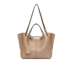 Max Mara Double Nappa Leather Shopper Bag in Mud | Totes & Top-Handle Bags | Coveti