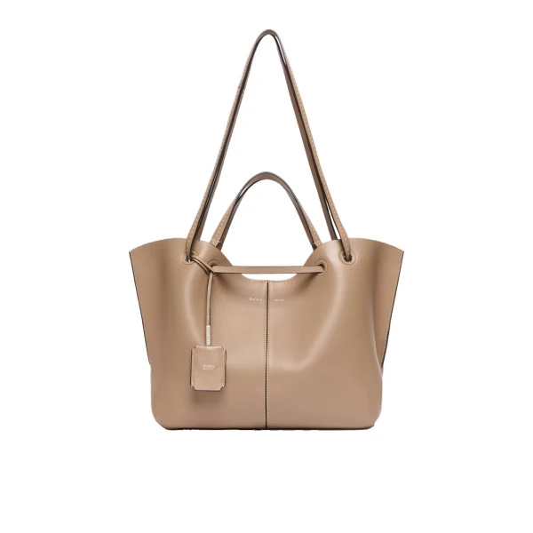 Double Nappa Leather Shopper Bag in Mud