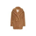 Max Mara Dramma Short Teddy Bear Icon Coat in Camel | Wool Coat | Coveti