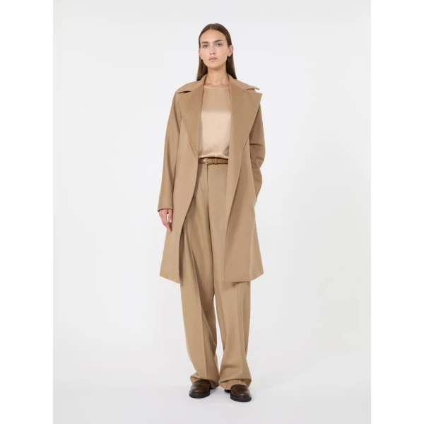 Max Mara Dravenna Wool Robe Coat in Camel | Wool Coat | Coveti