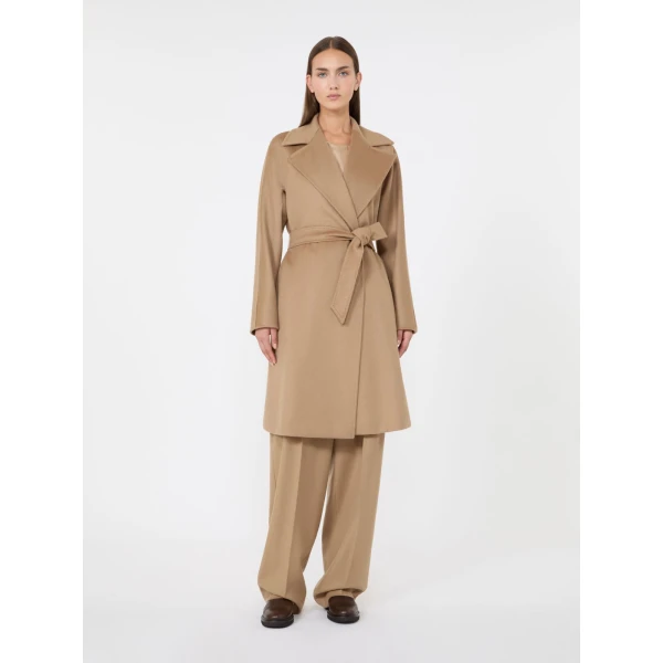 Max Mara Dravenna Wool Robe Coat in Camel | Wool Coat | Coveti