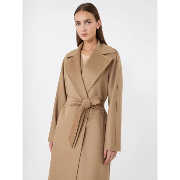 Max Mara Dravenna Wool Robe Coat in Camel | Wool Coat | Coveti