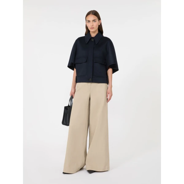 Max Mara Dream Cashmere Drap Boxy Cape in Midnight Blue | Coats | Coveti