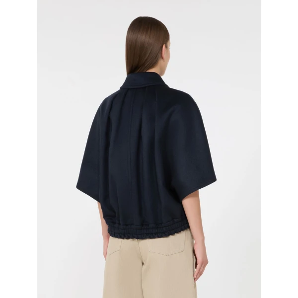 Max Mara Dream Cashmere Drap Boxy Cape in Midnight Blue | Coats | Coveti