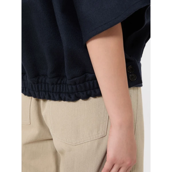 Max Mara Dream Cashmere Drap Boxy Cape in Midnight Blue | Coats | Coveti