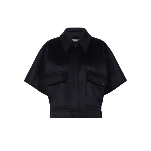 Max Mara Dream Cashmere Drap Boxy Cape in Midnight Blue | Women | Coveti