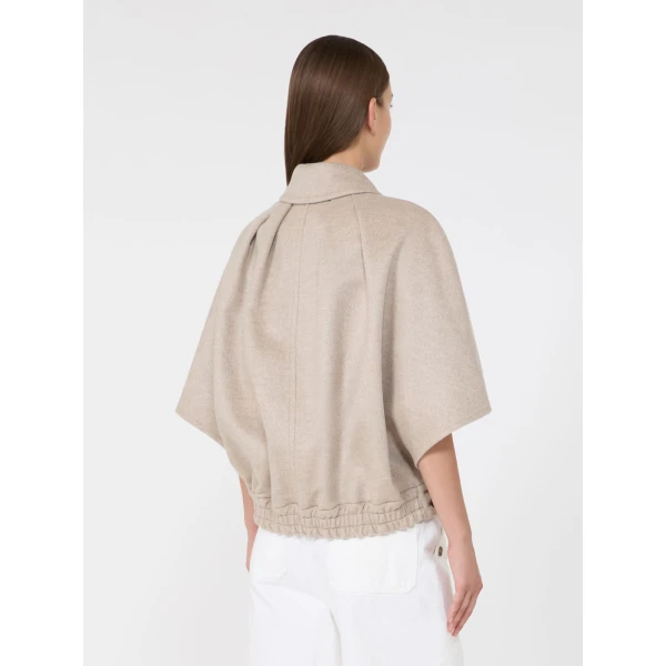 Max Mara Dream Cashmere Drap Boxy Cape in Stone Grey | Coats | Coveti