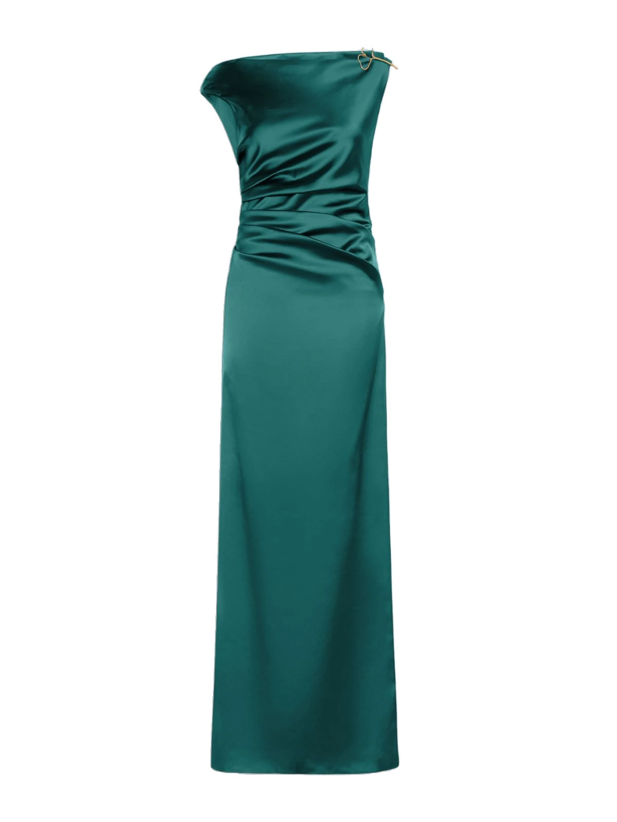 Max Mara Dream Long Stretch Satin Dress in Dark Green Max Mara Dream Long Stretch Satin Dress in Dark Green | Women | Coveti