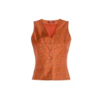 Max Mara Dritto Printed Silk Gilet in Terra Cotta | Vests | Coveti