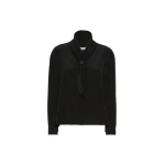 Max Mara Dry Silk Shirt with Scarf Detail in Black | Shirts | Coveti