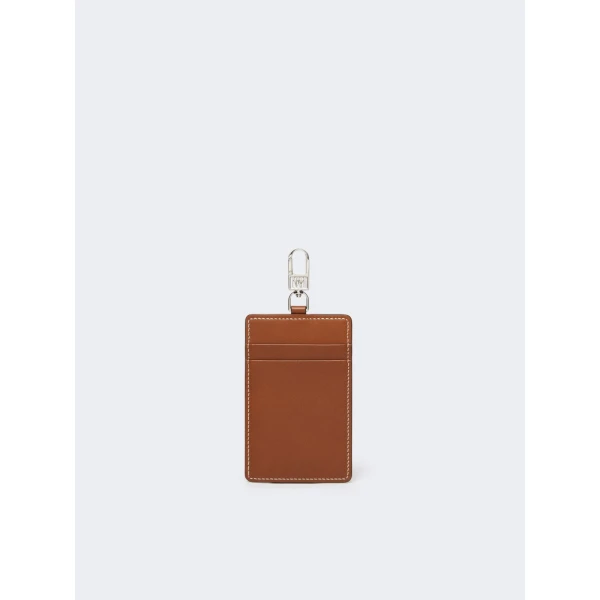 Max Mara Easyholder Leather Badge Holder in Amber Brown | Wallets & Purses | Coveti