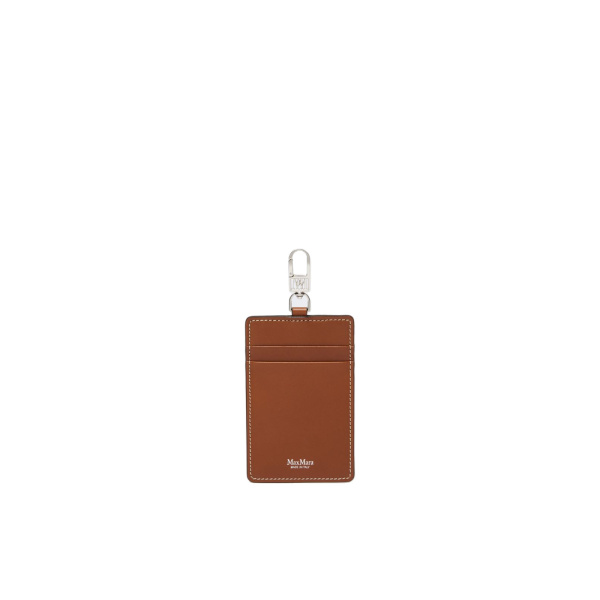 Max Mara Easyholder Leather Badge Holder in Amber Brown | Wallets & Purses | Coveti