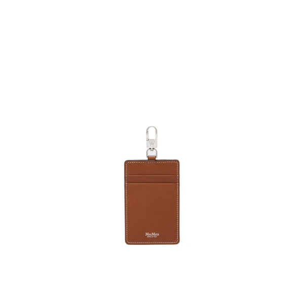 Max Mara Easyholder Leather Badge Holder in Amber Brown | Wallets & Purses | Coveti