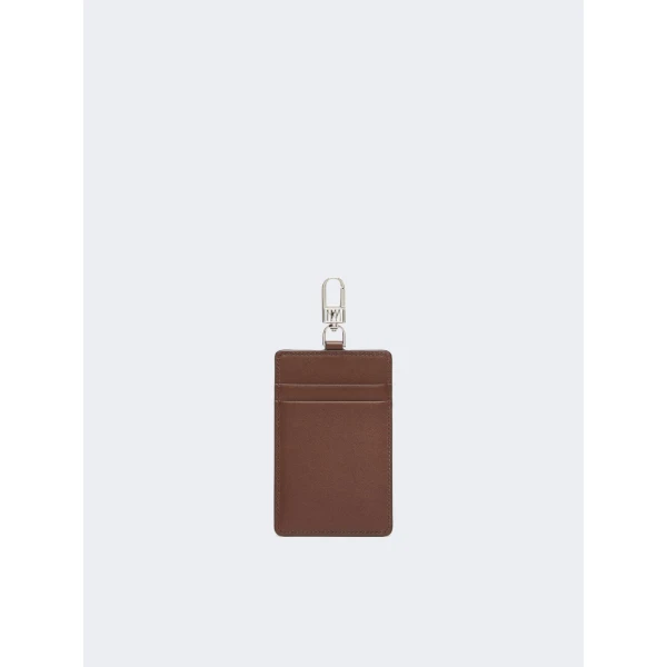 Max Mara Easyholder Leather Badge Holder in Cocoa | Wallets & Purses | Coveti