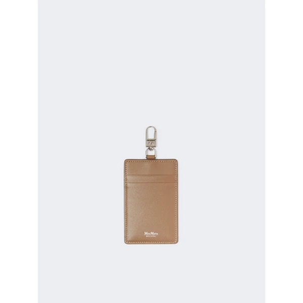 Max Mara Easyholder Leather Badge Holder in Mud | Wallets & Purses | Coveti