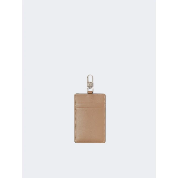 Max Mara Easyholder Leather Badge Holder in Mud | Wallets & Purses | Coveti