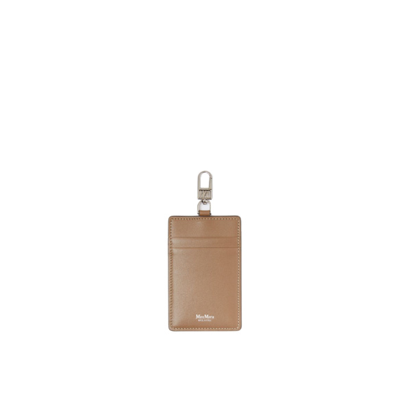 Max Mara Easyholder Leather Badge Holder in Mud | Wallets & Purses | Coveti
