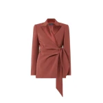 Max Mara Ebano Cady Criss-Cross Jacket in Antique Rose | Blazers | Coveti