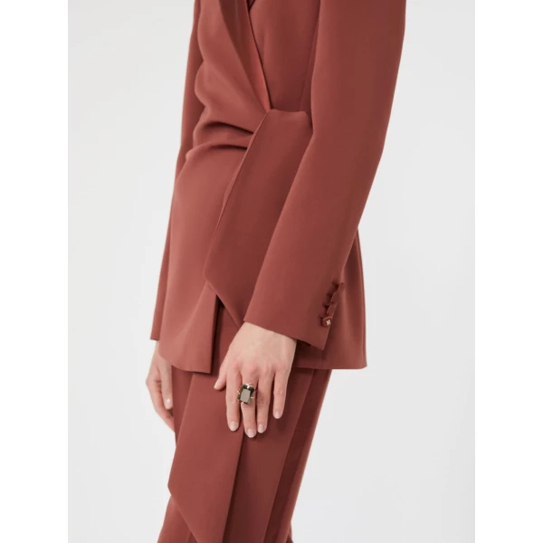 Max Mara Ebano Cady Criss-Cross Jacket in Antique Rose | Blazers | Coveti