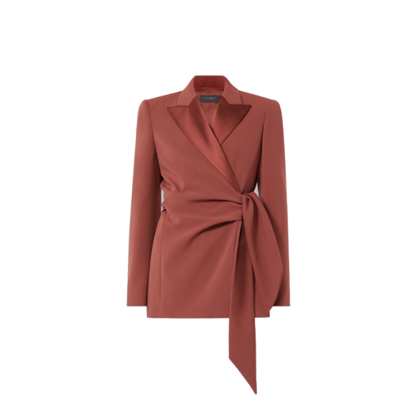 Max Mara Ebano Cady Criss-Cross Jacket in Antique Rose | Blazers | Coveti