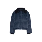 Max Mara Eburnea Technical Twill Down Jacket in Navy | Jackets | Coveti
