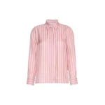 Max Mara Eccesso Stripe-Print Silk Shirt in Pink Red | Shirts | Coveti