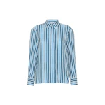 Max Mara Eccesso Stripe-Print Silk Shirt in Silk White | Shirts | Coveti