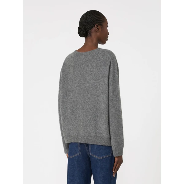Max Mara Eco Wool and Cashmere Crew-Neck Jumper in Dark Grey | Sweaters | Coveti