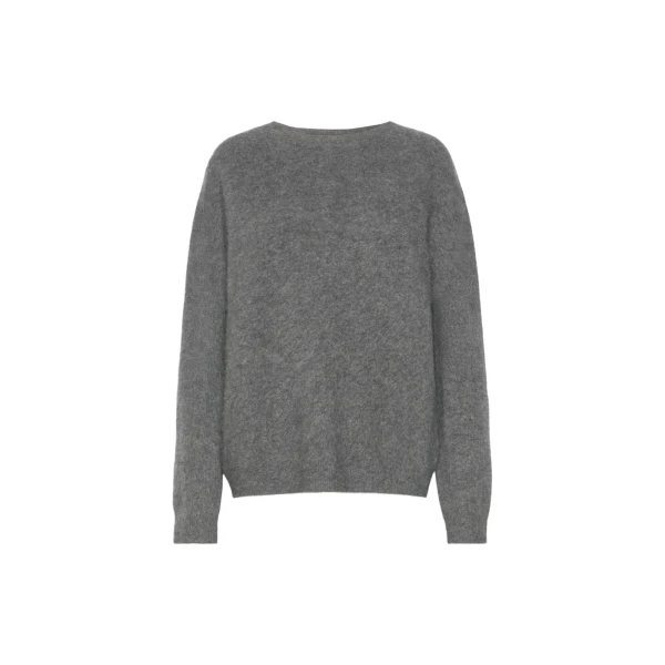 Max Mara Eco Wool and Cashmere Crew-Neck Jumper in Dark Grey | Sweaters | Coveti