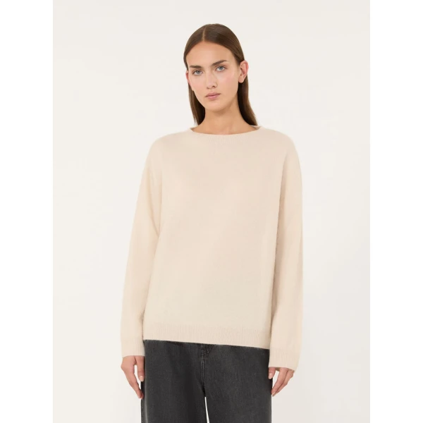 Max Mara Eco Wool and Cashmere Crew-Neck Jumper in Ice Grey | Sweaters | Coveti
