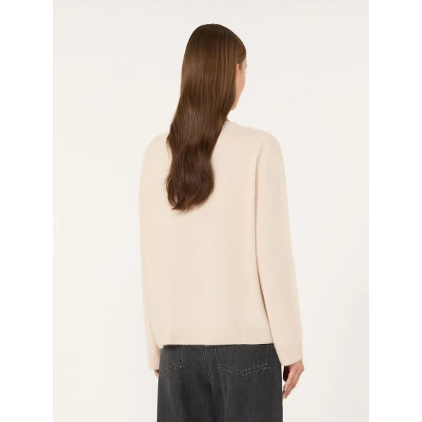 Max Mara Eco Wool and Cashmere Crew-Neck Jumper in Ice Grey | Sweaters | Coveti