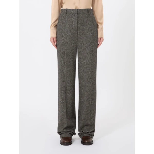 Max Mara Edicola Jacquard Jersey Trousers in Camel | Wide leg pants | Coveti