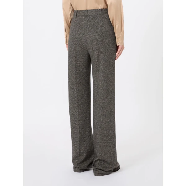 Max Mara Edicola Jacquard Jersey Trousers in Camel | Wide leg pants | Coveti