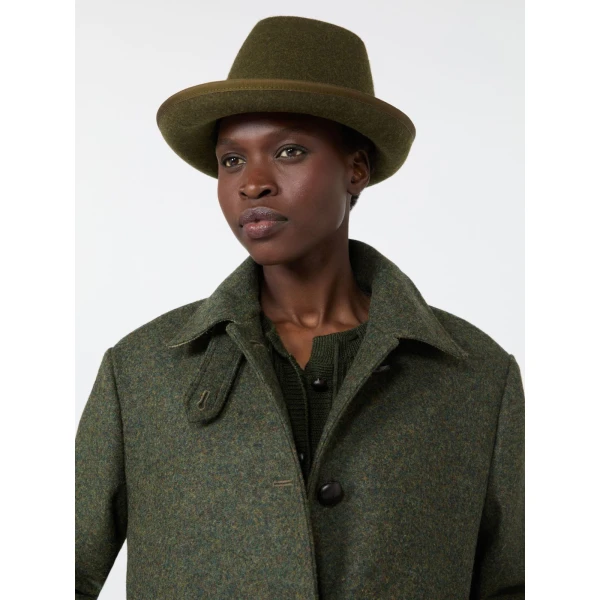 Max Mara Edile Wool Felt Hat in Khaki | Hats | Coveti