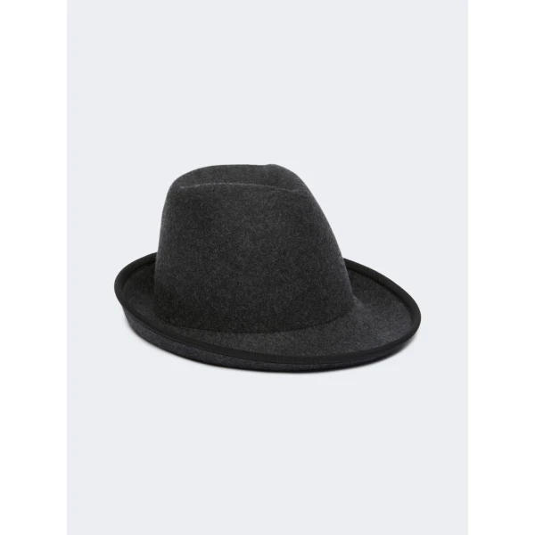 Max Mara Edile Wool Felt Hat in Medium Grey | Hats | Coveti