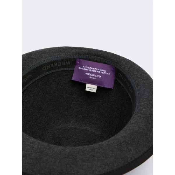 Max Mara Edile Wool Felt Hat in Medium Grey | Hats | Coveti
