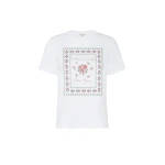 Max Mara Edison Printed Cotton T-Shirt in White | T-shirts | Coveti