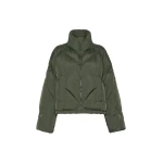 Max Mara Edito Short Diamond-Quilted Down Jacket in Khaki | Jackets | Coveti