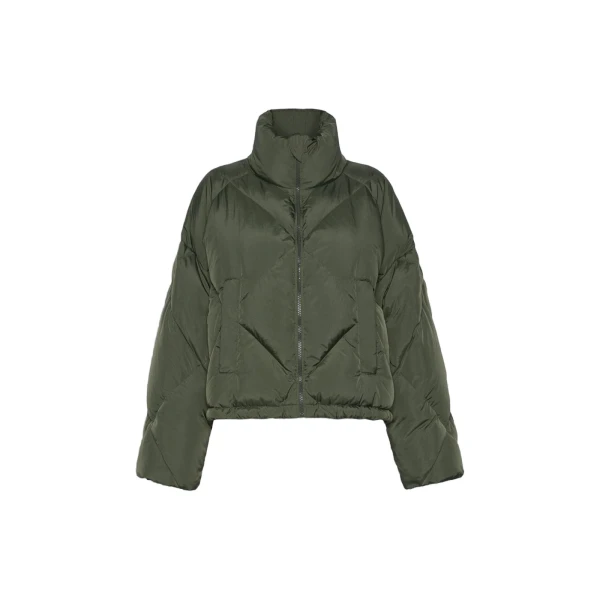 Max Mara Edito Short Diamond-Quilted Down Jacket in Khaki | Jackets | Coveti