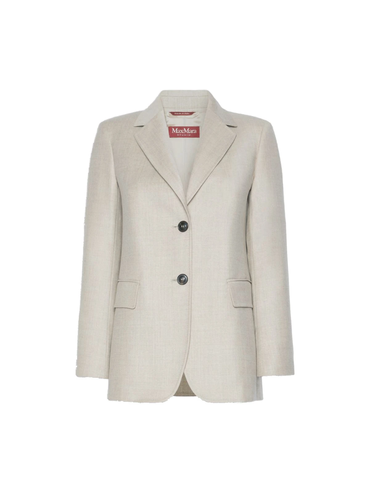 Max Mara Edito Single-Breasted Wool Flannel Blazer in Beige Max Mara Edito Single-Breasted Wool Flannel Blazer in Beige | Blazers | Coveti