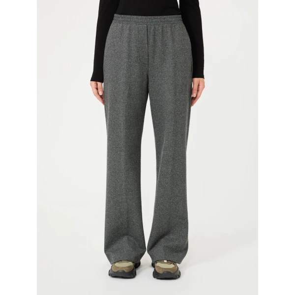Max Mara Editta Jacquard Jersey Trousers in Medium Grey | Tailored pants | Coveti