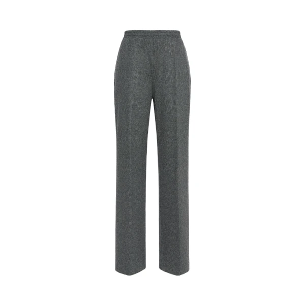 Max Mara Editta Jacquard Jersey Trousers in Medium Grey | Tailored pants | Coveti