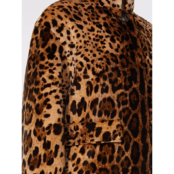 Max Mara Edro Printed Velvet Boxy Jacket in Brown | Blazers | Coveti