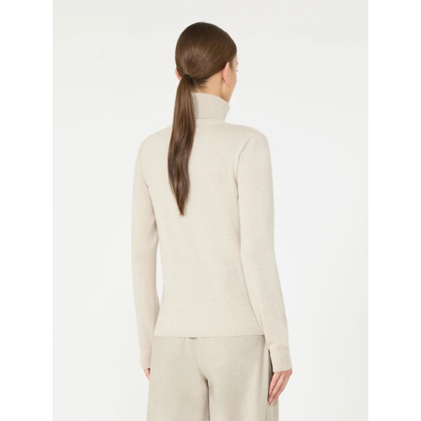 Max Mara Educata Wool and Cashmere Turtleneck Sweater in Beige | Turtlenecks | Coveti