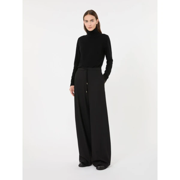 Max Mara Educata Wool and Cashmere Turtleneck Sweater in Black | Turtlenecks | Coveti