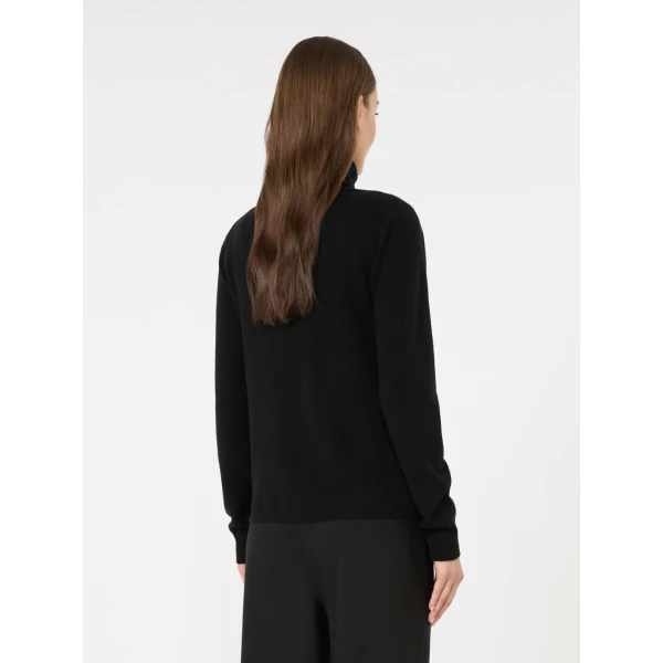 Max Mara Educata Wool and Cashmere Turtleneck Sweater in Black | Turtlenecks | Coveti