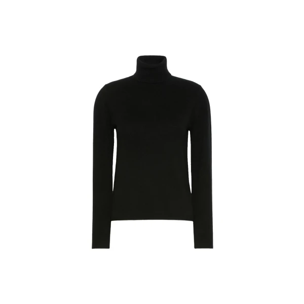 Max Mara Educata Wool and Cashmere Turtleneck Sweater in Black | Turtlenecks | Coveti